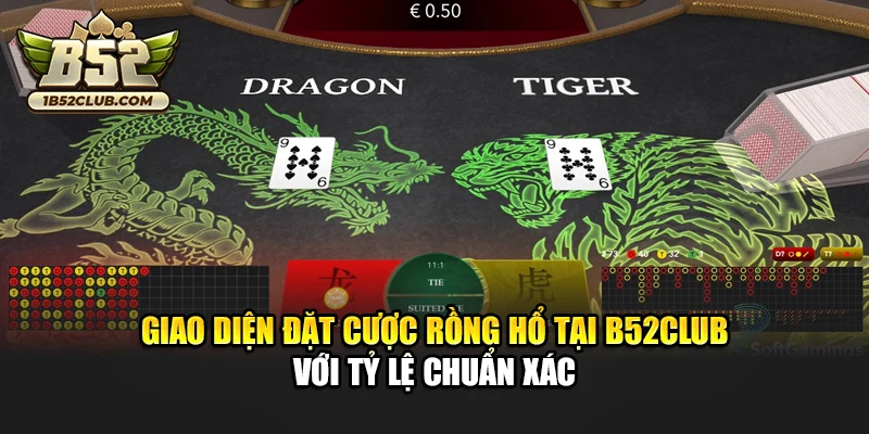 Giao diện đặt cược rồng hổ tại B52club với tỷ lệ chuẩn xác
